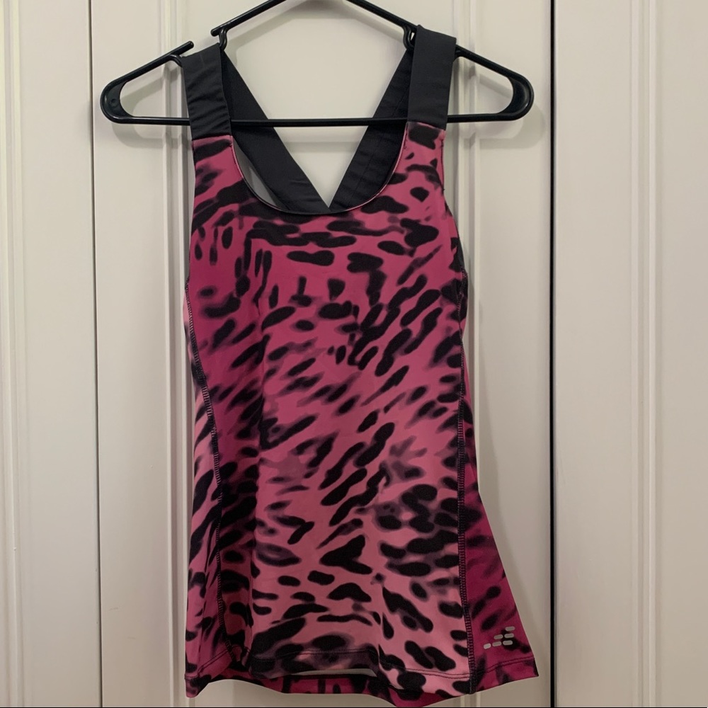 Pink cheetah print workout top